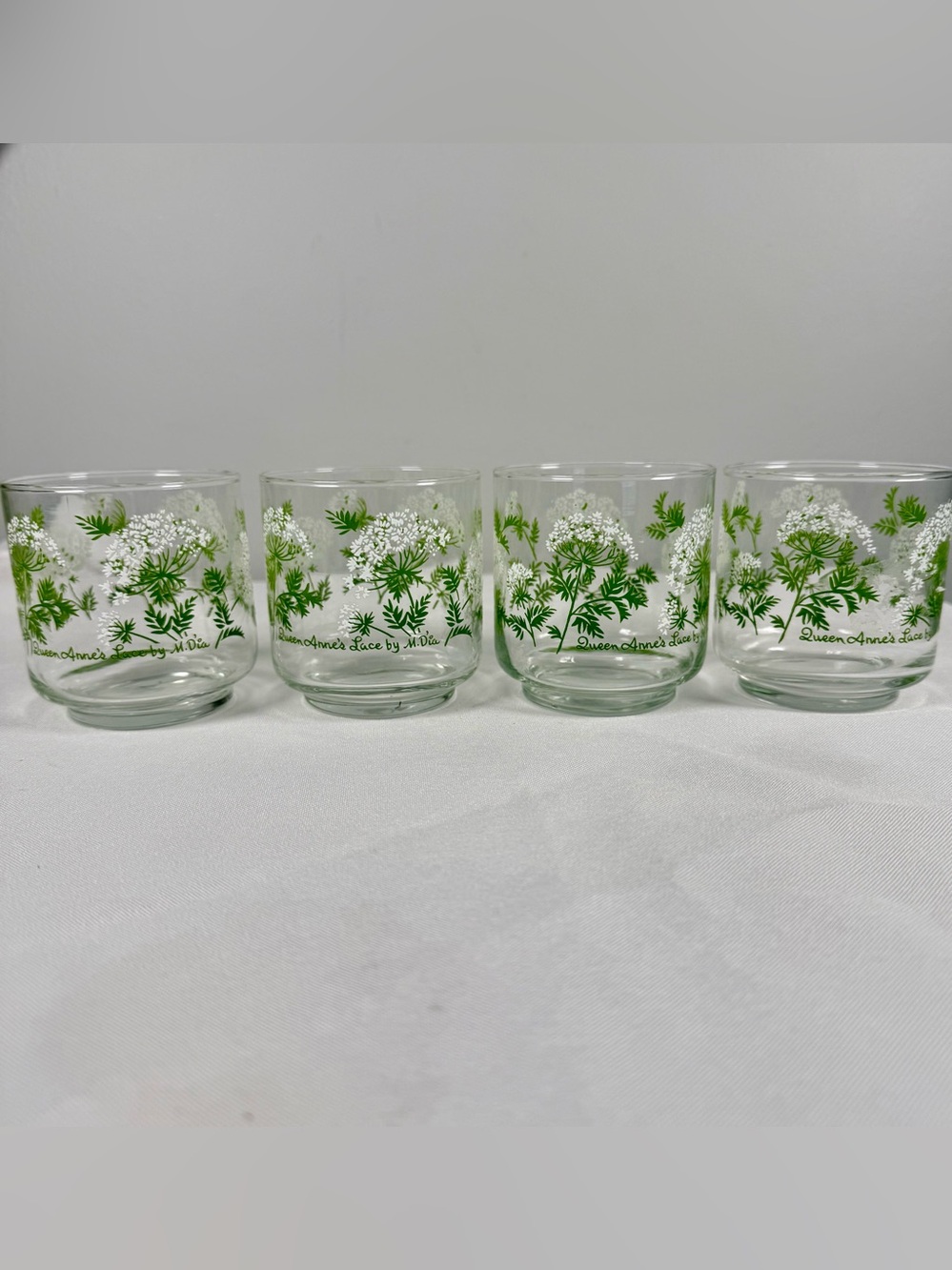 VTG Libbey Queen Anne's Lace lowball drinking glasses set of 4  embossed 3oz
